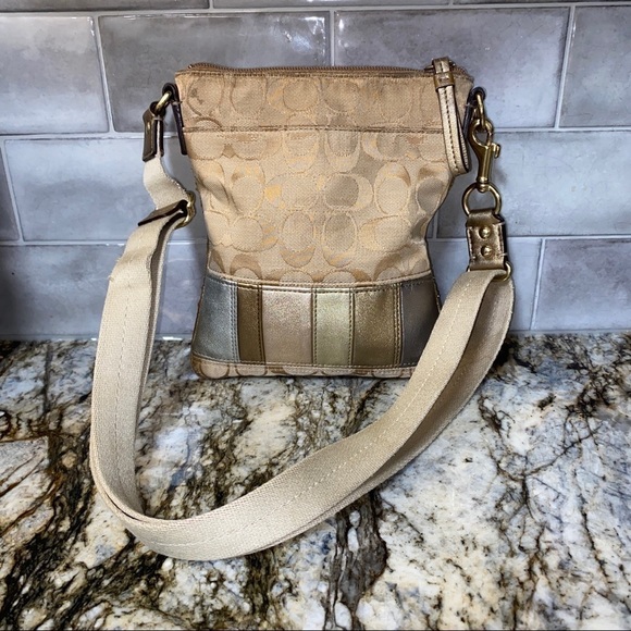 Coach Signature Metallic Crossbody Bag - Picture 1 of 6